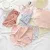 Ropa interior estilo nuevo 2022 7 algodón puro entrepierna sin costuras realce de glúteos encaje antibacterial lazo triángulo ropa interior para mujer