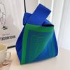 Bolso de Mano Estilo Ins, Versión Coreana y Japonesa, Versátil Bolso Cubo de Hilo Tejido para Llevar en la Mano para Mujer, Bolso Tote, Bolsa para el Almuerzo, Estilo Portátil de Moda