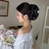 Accesorio para el Cabello Semirecogido Estilo Nuevo 2026: Pinza de Plátano de Malla, Pinza de Garra Francesa con Lazo Negro, Pinza para el Cabello de Lunares para la Parte Posterior de la Cabeza