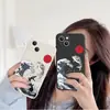 Funda protectora de silicona popular estilo japonés de olas de Kanagawa y peces koi para iPhone 17, 16Pro, funda de teléfono anticaída de cobertura total