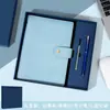 Caderno Retro de Couro Genuíno A5 com Folhas Soltas para Reuniões de Escritório, Couro Macio com Padrão Lichia, Personalizável para Negócios com Impressão de Logo