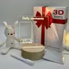 Venta caliente transfronteriza base de madera maciza Tablero de mensajes luz de noche 3D Luz creativa acrílico lámpara de mesa de ambiente