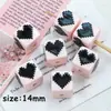 Contas Quadradas Rosa e Pretas Estampadas à Mão Ins Contas de Borboleta Acrílicas DIY Pulseira Colar Artesanal Acessórios com Contas
