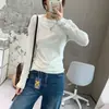 Camiseta elástica de manga larga tipo mousse adelgazante y amigable con la piel, top de capa base, nueva ropa casual para mujer con cuello redondo otoño 2026
