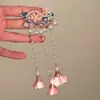 Nuevo Estilo Chino Estilo Antiguo Xiangyun Perla Borla Pasador Lateral Hanfu Accesorios para el Cabello Par de Pinzas Clásico Guofeng Pin Azul Quemado para Mujeres