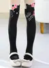 Fornecimento Direto da Fábrica de Meia-Calça Spliced Nova com Parte Superior Cor de Pele Infantil e Parte Inferior Preta, Meia-Calça de Veludo Branca de Tubo Alto para Meninas
