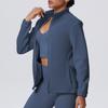 Jaqueta Esportiva de Zíper Quente com Forro de Lã, Gola Alta, Tendência Europeia e Americana, Solta, Roupa de Yoga, Moletom Versátil para Lazer e Moda Feminina