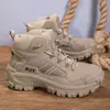 Sapatos Masculinos de Tamanho Grande, Botas Martin de Cano Alto da Moda para Exterior, Treinamento de Campo ao Ar Livre, Treinamento de Campo, Botas Militares de Caminhada, Sapatos de Trabalho