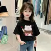 Ropa Infantil Nuevo Estilo Camiseta de Manga Corta para Niños Verano 2026 Camisa Fina de Algodón de Media Manga para Niñas Cuello Redondo Top Casual