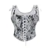 Corsé francés de jacquard con atadura frontal y ballenas, con tirantes, top moldeador, corsé reductor de cintura