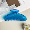 Presilha de Cabelo Transparente de Gel Fluorescente Versátil Estilo Coreano, Cor Sólida Simples, Design Único, Tamanho Pequeno, Presilha de Tubarão para Meio Rabo