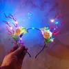 Nova Tiara de Galhos de Rena Brilhantes de Natal, Faixa de Cabelo Piscante, Adorno de Cabeça de Fada, Versátil para Festas de Natal e Mercados Noturnos