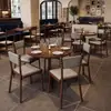 Juego de mesa y silla de estilo retro para restaurante western, sofá de cabina comercial, mesa y silla para cafetería, mobiliario para bar de comedor y restaurante