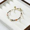 Pulseira Feminina de Contas de Pedra Natural e Pérola de Água Doce Natural Dopamina Colorida Primavera e Verão Luxo Leve Pulseira de Cordão de Mão de Alto Nível Joias