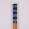 Novos na fábrica Estilo japonês Comércio exterior Impressos Pauzinhos de bambu Cinco azuis azul e branco Porcelana Pauzinhos de bambu para comércio exterior Venda por atacado