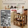 Rack de Armazenamento de Conjunto de Chá Estilo Chinês Novo em Madeira Maciça Pequeno Prateleira de Chá Armário de Exibição de Ornamentos de Chá Armário de Chá