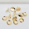 Brincos redondos de estilo japonês envoltos em ouro 14K com preservação de cores 12-20mm brincos de orelha de placa de malha suporte brincos DIY feitos à mão