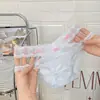 Sueño de Mariposa Rima Púrpura~Bragas de Encaje Sexy Francesas para Mujer Deseo Puro Huecas con Lazo Delgadas Transpirables Braguitas para Mujer