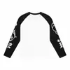 Top unisex con estampado de dibujos animados personalizado transfronterizo de Amazon, corte casual holgado, camiseta de manga larga raglán con bloques de color, moderno
