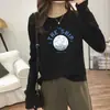 Camiseta Blanca de Manga Larga con Cuello Redondo, Suave, Cálida, Sencilla, de Terciopelo, para Mujer, Estilo Recto de Fábrica, Camisa Base Interior Holgada para Otoño e Invierno