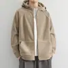 Chaqueta de Polar Pesado para Hombre, Polar con Capucha Otoño e Invierno, Cárdigan Grueso con Cremallera, Sudadera de Polar Elegante