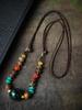 Madera de incienso Guofeng Qinan fragancia natural diseño original cadena de suéter de madera regalo de cumpleaños collar de juego de texto