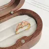 Anillo de Esmalte Estilo Chino Anillo de Fuga para Mujeres con Temperamento Suave Flor de Durazno Degradada Anillo de Comida Dulce Venta Directa de Fábrica