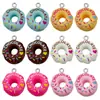 Juguete de Comida Simulada Resina Oreo Pastel de Chocolate Donut Colgante Llavero DIY Adorno Colgante Accesorios