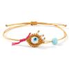 Pulseiras Europeias e Americanas, Pulseiras Populares de Olho de Demônio para Comércio Exterior, Joias, Contas de Turquesa, Pulseiras Tecidas Transfronteiriças, Ins Venda Quente