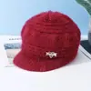 Gorro de Lana Cálido de Invierno para Mujeres de Mediana Edad y Mayores, para Ancianos y Abuelas, Forrado de Felpa y Tejido Grueso, Versátil, Moderno, Gorro para Madres