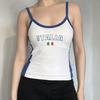 2024 Novo estilo top de tubo cor contrastante bordado com letras camisola básica estilo doce e picante top modelador colete sexy