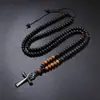 Colar popular transfronteiriço de pedra natural pedra vulcânica para homens, colar longo com pingente de âncora vintage, estilo hip-hop europeu e americano para homens