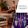 Pêndulo de Cristal Transfronteiriço com Pedra Triturada e Resina, Cor Cobre Vermelho Antigo, Cone Hexagonal de Ponta Única, Acessório de Yoga Meditação, Pêndulo de Frequência Ajustável