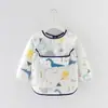 Bata Impermeable para Niños Manga Larga Vestido Inverso Ropa para Comer de Bebé Delantal Bata de Algodón para Niños Babero de Bebé Ropa Protectora