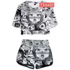 Artículo popular de comercio exterior: Sudadera con capucha impresa en 3D de Manga Blanco y Negro Japonés, Sudadera de Moda para Hombres y Mujeres, Merchandising de Anime