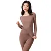 Conjunto Térmico Base para Mujer Otoño e Invierno, Amigable con la Piel, Alta Elasticidad, Sin Costuras, Delgado, Ropa para Embellecer la Piel para Mujer