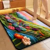Alfombrilla de Baño con Diseño de Plantas y Flores Transfronterizo, Alfombrilla de Piso de Lodo Diatomeas, Felpudo para Puerta de Entrada, Alfombrilla Absorbente de Agua, Resistente a la Suciedad, Antideslizante para Uso Doméstico