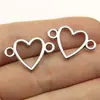 16x 24mm 0,8g multicolor comércio exterior liga de zinco acessórios de joias conector de coração de amor coração oco