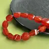 Cuentas cuadradas facetadas de ágata roja, cuentas retorcidas, cuentas de barril, cuentas espaciadoras, accesorios de cuentas budistas para manualidades DIY, cuentas sueltas, artesanías culturales al por mayor