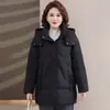 Jaqueta feminina de plumas de ganso, comprimento médio, novo modelo de inverno 2026, para mães de meia-idade e idosas, casaco extra-grosso e quente para frio extremo