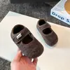Zapatos de Algodón Gamuzado para Niñas 2025 Otoño e Invierno Nuevos Estilo Coreano Versátiles para Bebé Zapatos de Algodón con Forro de Felpa Suela Suave Zapatos de Princesa para Niñas