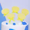 Cartão de Decoração de Bolo de Feliz Aniversário com Laço, Bênção, Confissão, Bandeirinha para Inserção, Suprimentos para Festa de Aniversário