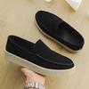 Zapatos de Cuero Hechos a Mano Transpirables de Verano, Zapatos Casuales de Hombre de Moda y Versátiles de Suela Blanda y Cuero Suave para Pie Ancho, Mocasines para Conducir para Hombre
