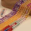 Shuiyun Joyería Vidrio Imitación Cristal Cuentas Redondas Amarillo Torre Cristal Amatista Cuentas Sueltas Accesorios Pulsera DIY Joyería
