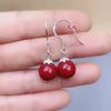 Pendientes de hilo de oro púrpura al por mayor, pendientes de plata esterlina, pendientes de naffo rojo, pendientes de temperamento simple, joyería
