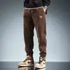 Pantalones de Chándal Gruesos, Cálidos, Versátiles y Modernos con Forro de Polar para Hombre, Pantalones Largos Casuales de Pana Holgados Adelgazantes para Otoño/Invierno