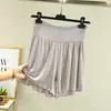 Shorts Largos de Modal com Cintura Alta para Esconder a Barriga Feminino Verão Casa Casual Calças Outerwear Calças de Pijama Finas