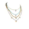 Conjunto de Colares Europeus e Americanos Transfronteiriços Vintage com Contas, Corrente de Clavícula Estilo Étnico, Joias em Camadas para Mulheres, Estilo Floresta Tendência