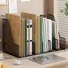 Caja de Almacenamiento de Libros de Escritorio Estantería para Estudiantes Estante Soporte para Libros Organizador de Papelería y Artículos Varios de Escritorio Portabolígrafos de Gran Capacidad