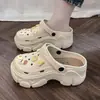 Zapatillas de Plataforma Gruesa para Mujer, PVC, Aumentadoras de Altura de 3.5 Pulgadas, Novedad Verano 2024, Lindas, con Sensación de Caminar sobre las Nubes, Antideslizantes, Zuecos de Punta Cerrada